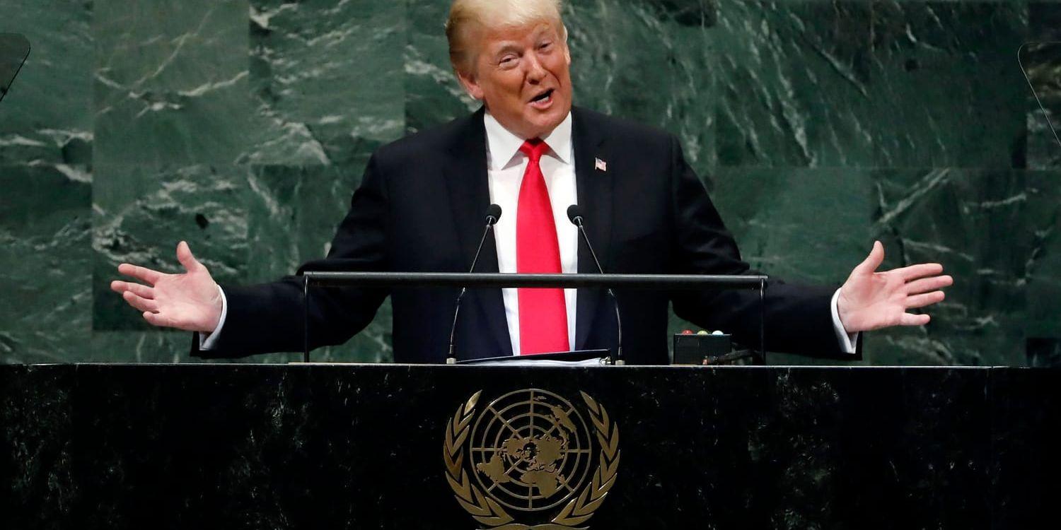 USA:s president Donald Trump i FN:s generalförsamling.