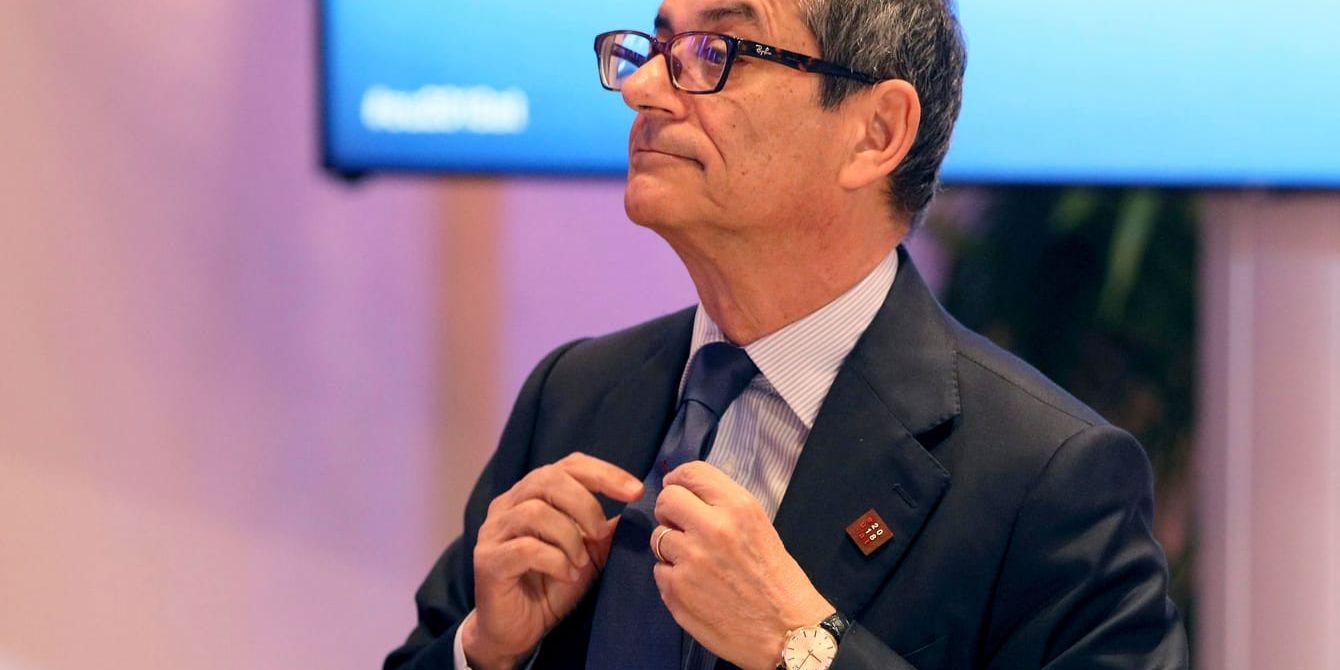 Italiens finansminister Minister Giovanni Tria hade förespråkat en restriktivare finanspolitik men gav efter för regeringens krav. Arkivbild.