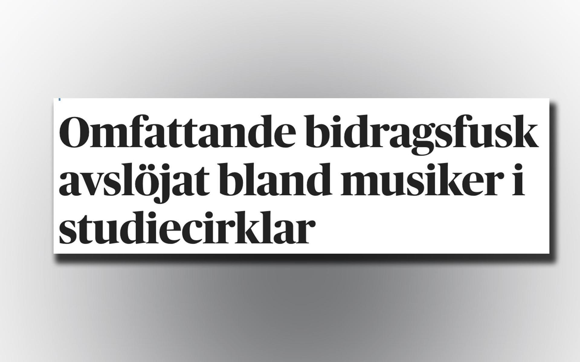 Dagens Nyheter hade tidigare berättat om härvan. En av kategorierna där flera felaktigheter upptäckts, även i Halland, är bland musiker. 