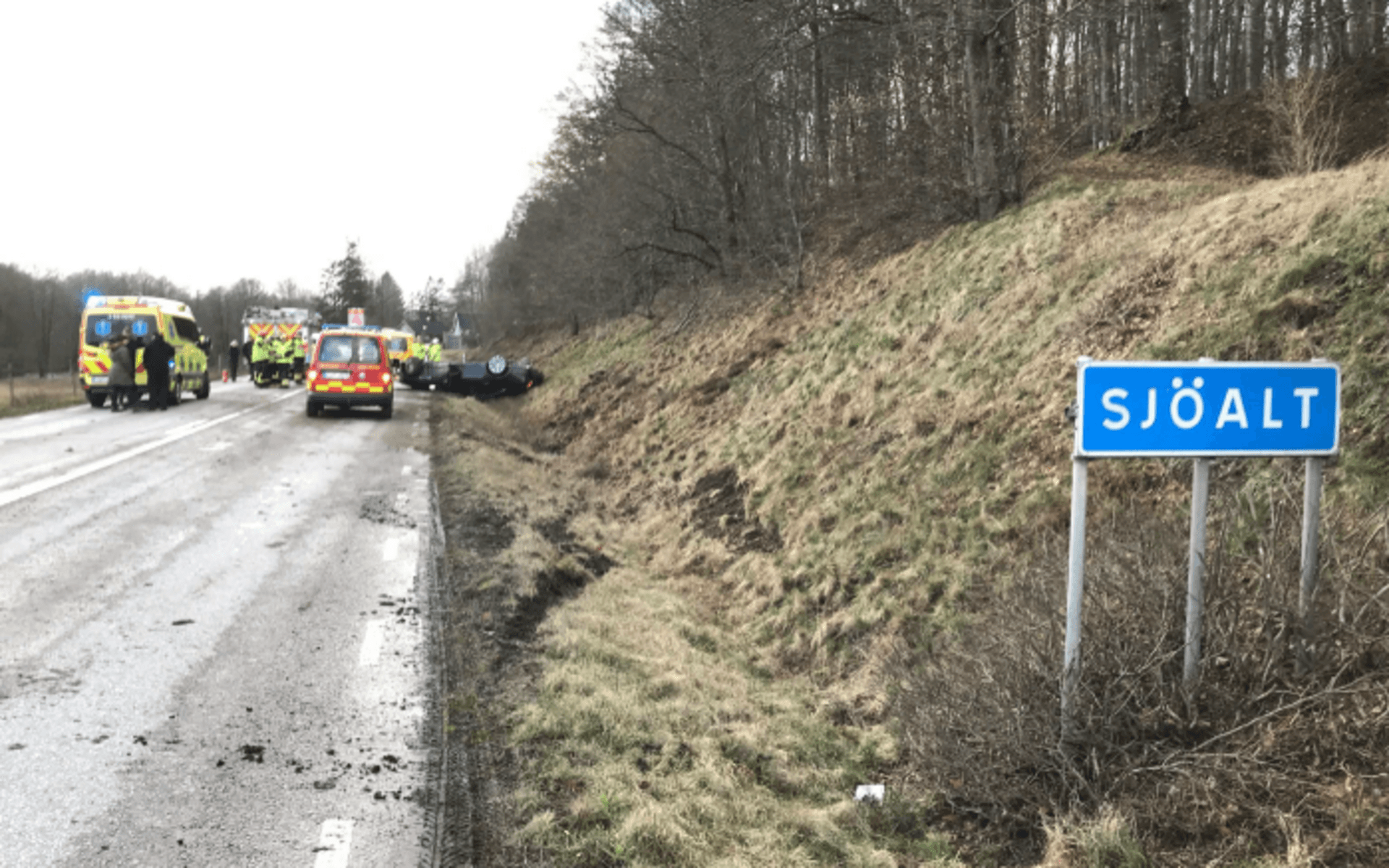 Olyckan 22 februari inträffade på väg 15 i Sjöalt i den sydöstra utkanten av Laholms kommun.