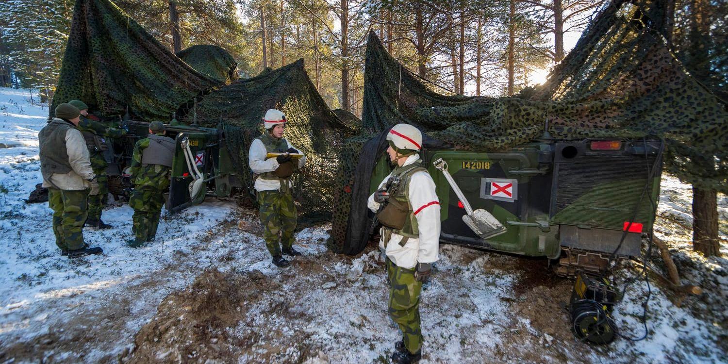 En svensk pansarbataljon på plats vid Natoövningen i Norge.