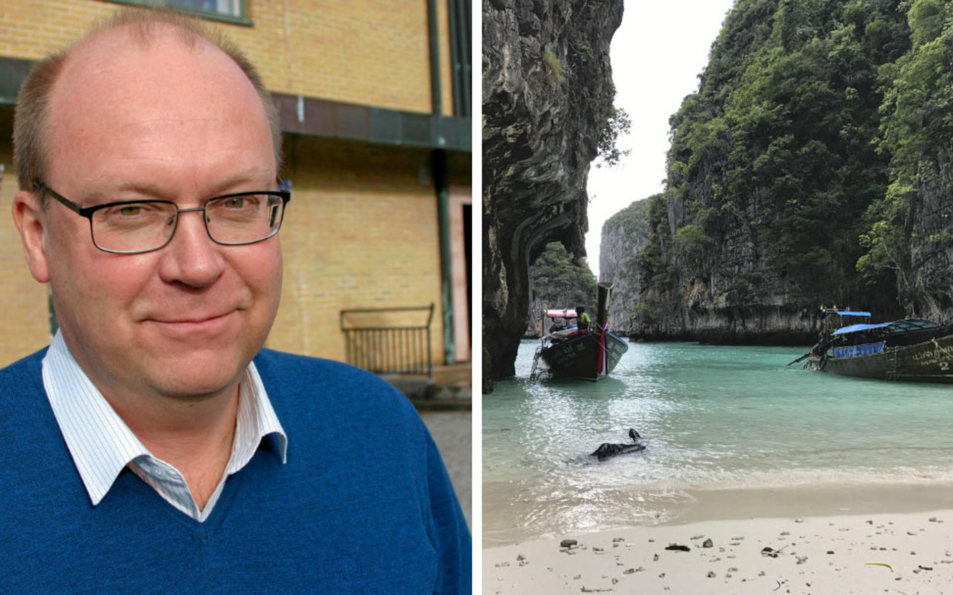 Kommundirektör Per Borg åker på semester till Thailand dagar efter att Hylte kommun gått upp i stabsläge.