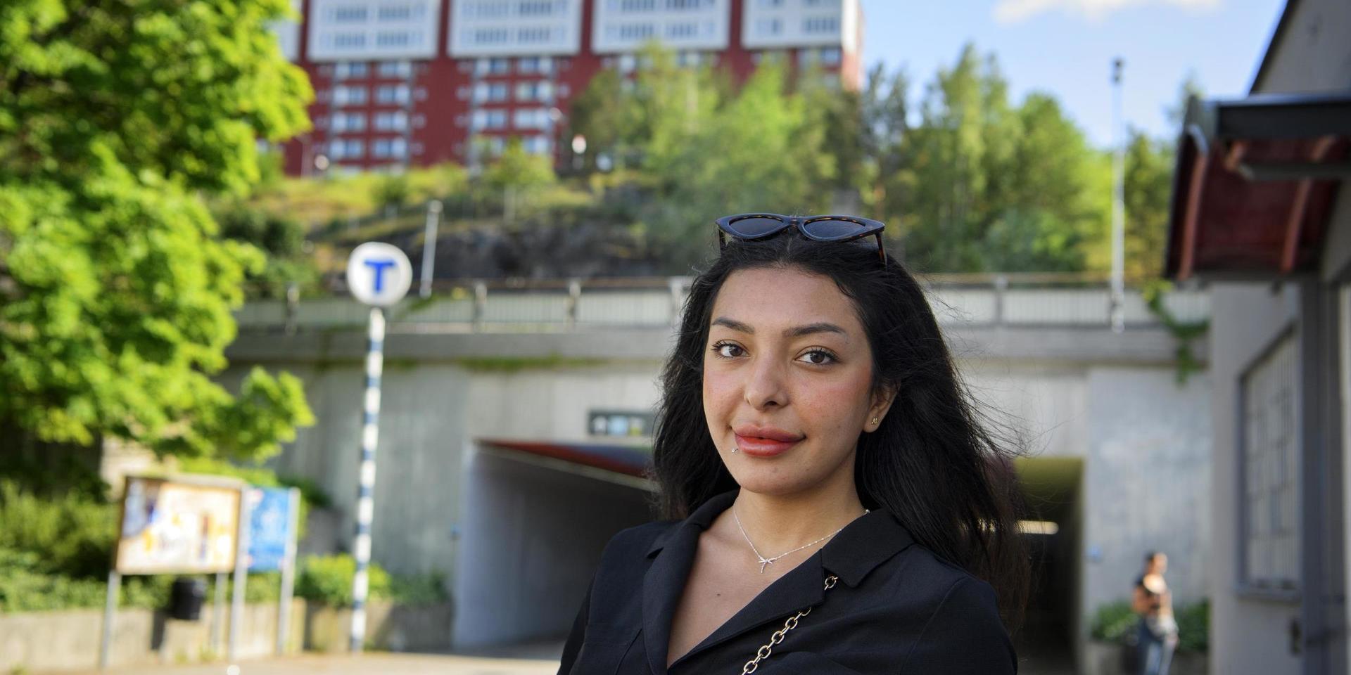 'Man ska få bo där man vill', säger Safa Al-Kaabi i Norsborgs centrum.