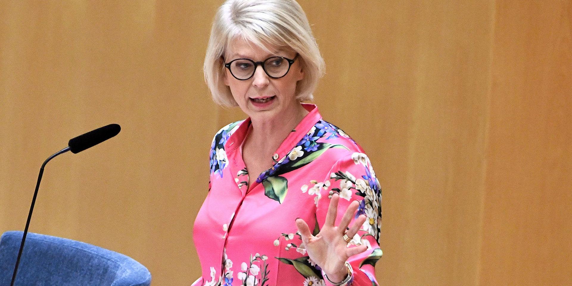 Moderaternas ekonomisk-politiska talesperson Elisabeth Svantesson under onsdagens budgetdebatt.