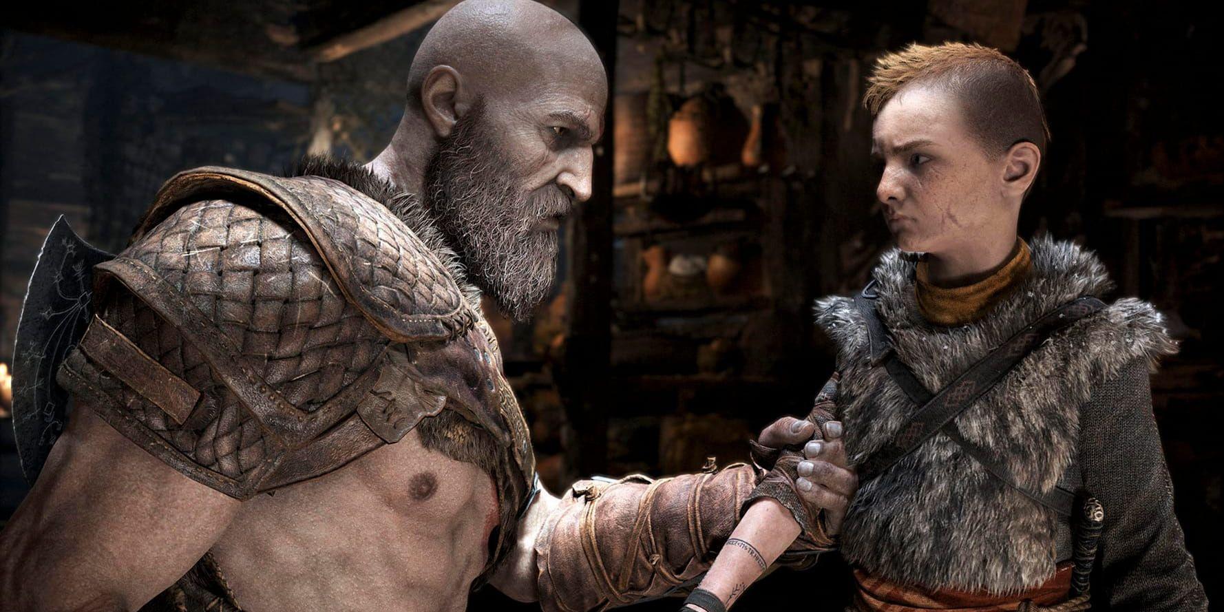 Krigsguden Kratos och son. Pressbild.