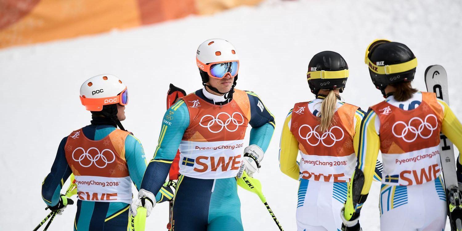 Mattias Hargin, André Myhrer, Frida Hansdotter och Anna Swenn-Larsson fick chansen i OS. I Åre får samma startfyra chansen till revansch. Arkivbild.