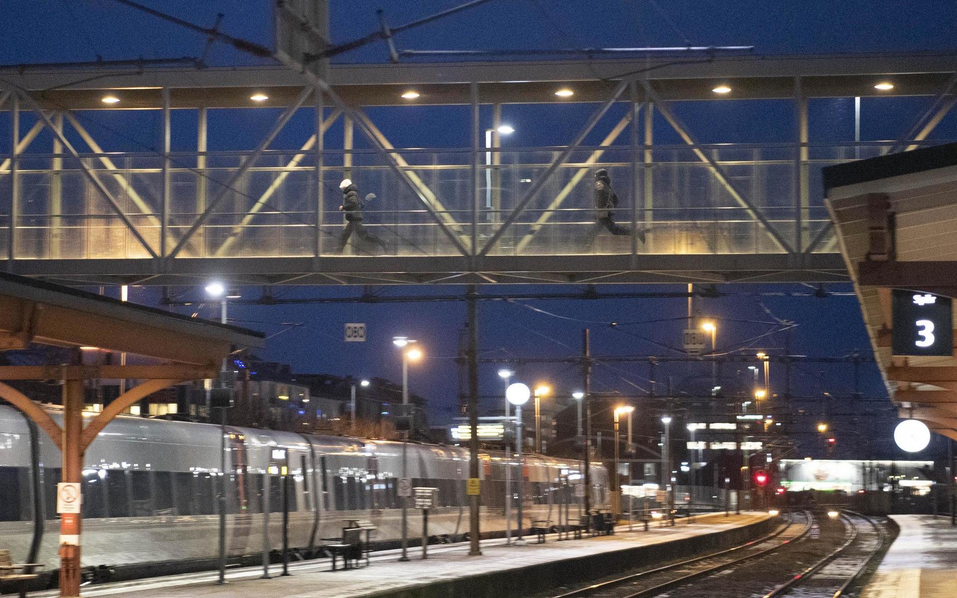 En 22-årig man från Malmö döms till två och ett halvt års fängelse och tio års utvisning för grov misshandel på bron över järnvägsspåren vid stationen.