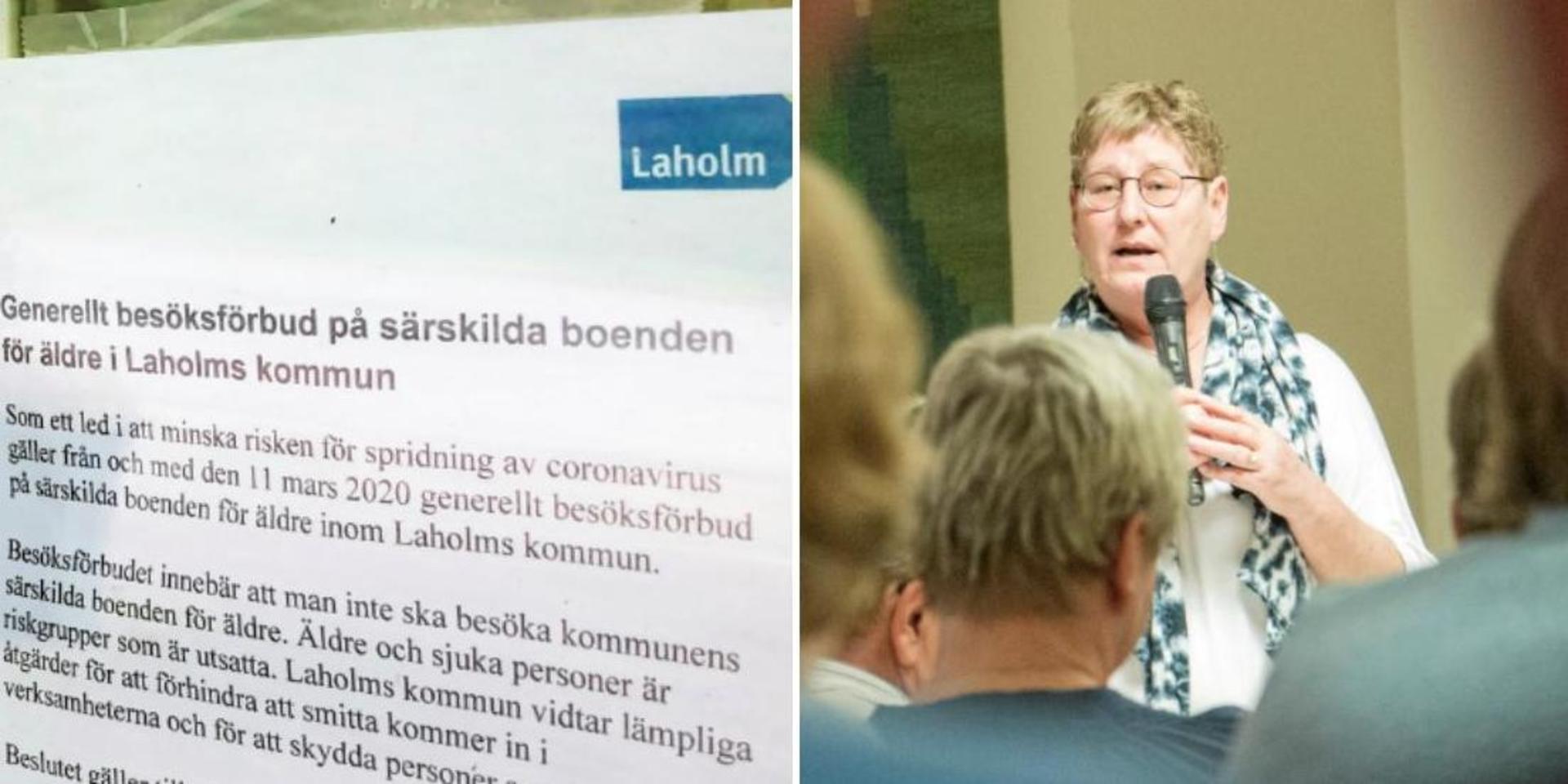 Laholms kommun införde besöksförbud på sina äldreboenden 11 mars. Att Socialstyrelsen skapat en möjlighet för dem som kan påvisa antikroppar mot coronaviruset ändrar inget.