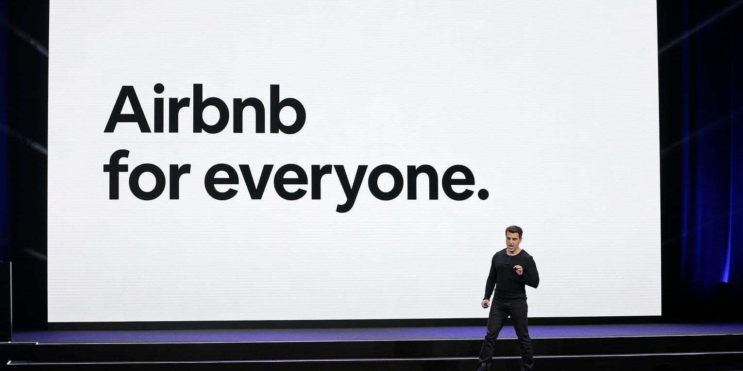 En av Airbnbs grundare, Brian Chesko, talar på ett event i San Francisco tidigare i år.