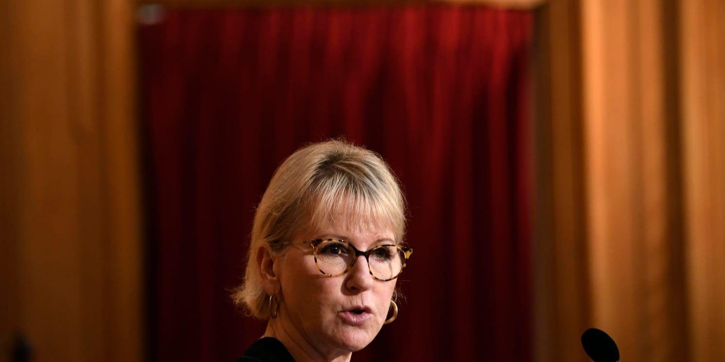 Utrikesminister Margot Wallström hoppas att svenska representanter ska få träffa KI-forskaren Ahmadreza Djalali i Iran. Arkivbild.