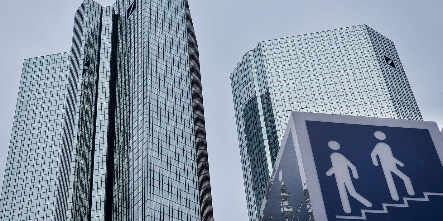 Deutsche Banks skyskrapor i Frankfurt. Arkivbild.