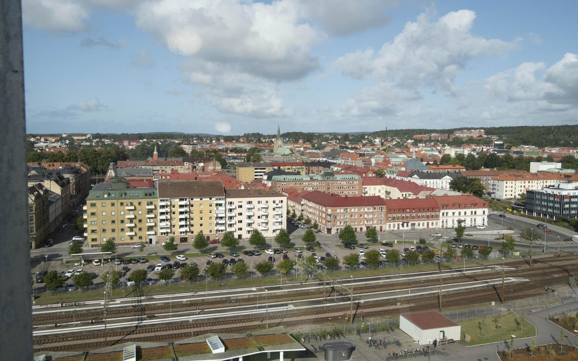 Utsikt över Östra förstaden, City och Galgberget.