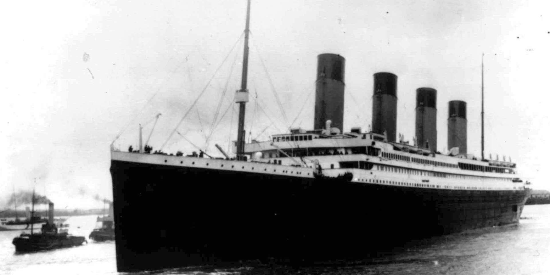 Lyxfartyget Titanic lämnade Southampton i England för sin första resa i april 1912. Arkivbild. 