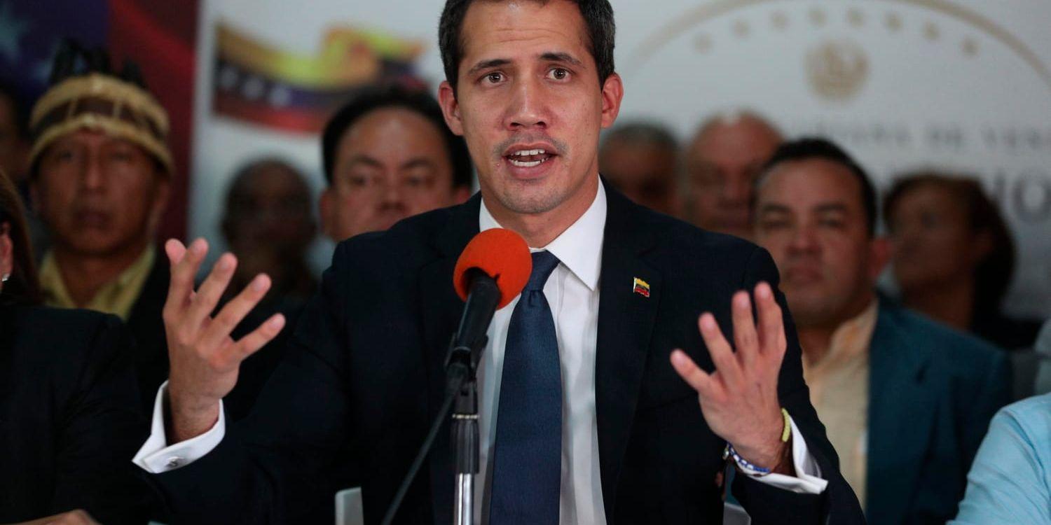 Venezuelas oppositionsledare Juan Guaidó, som även utnämnt sig till tillfällig president.