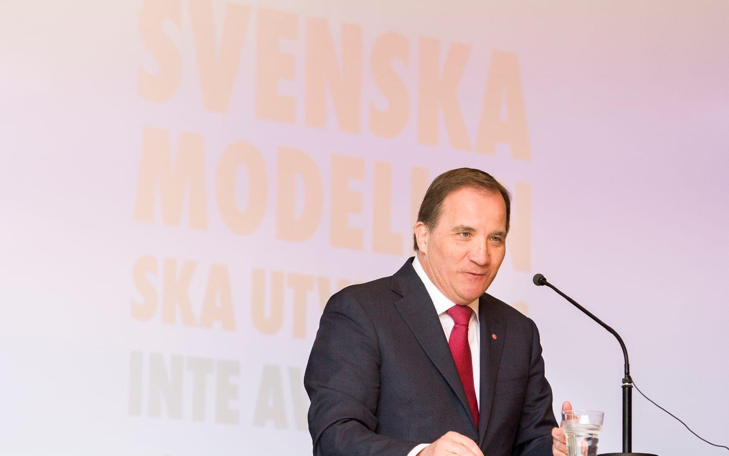 ”Svenska modellen ska utvecklas, inte avvecklas.” Så löd det S-märkta budskapet för dagen. Bild: Jonatan Gernes