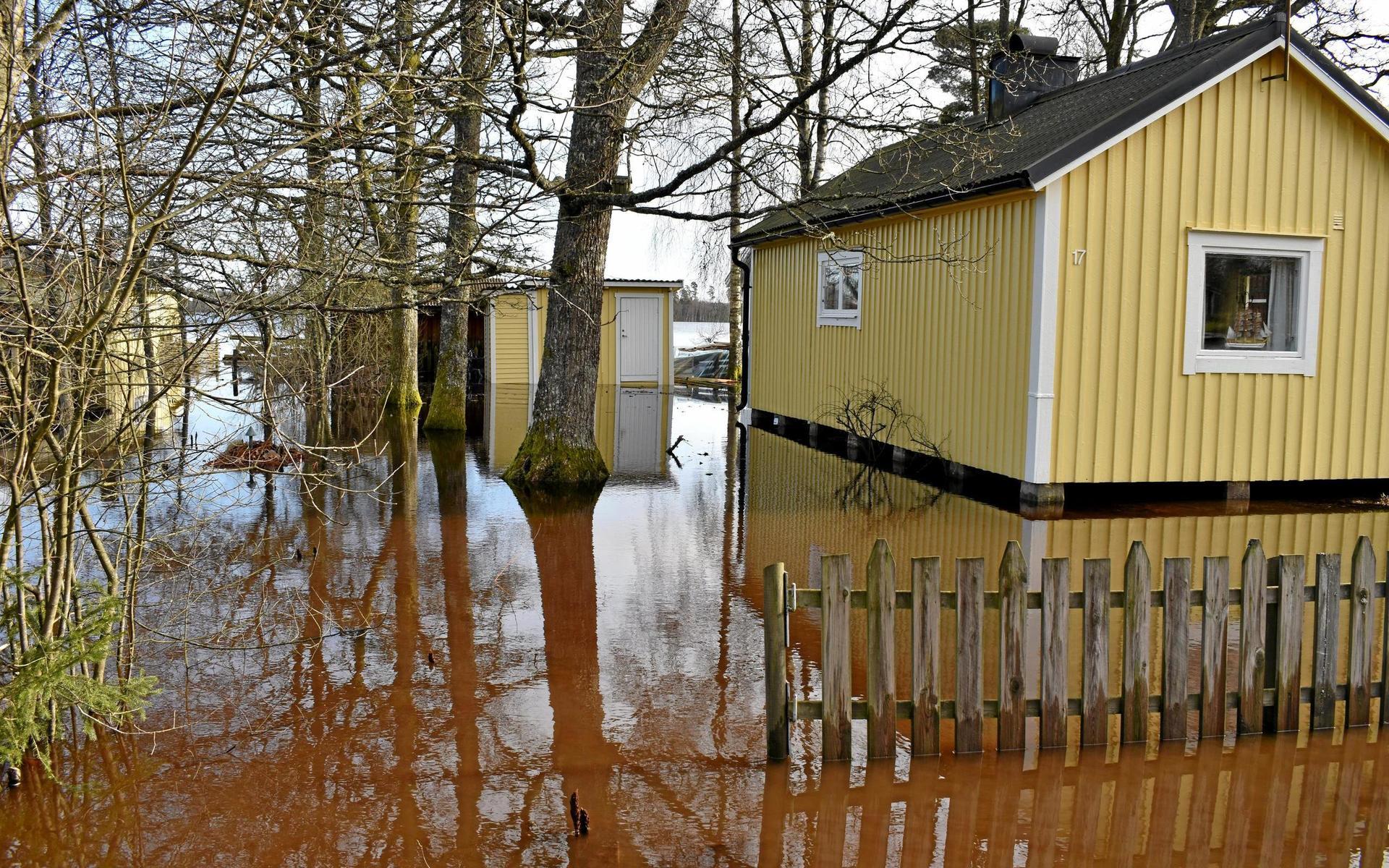24 februari. Bexets stugby utanför Hyltebruk drabbades också hårt av översvämningarna i början av året.