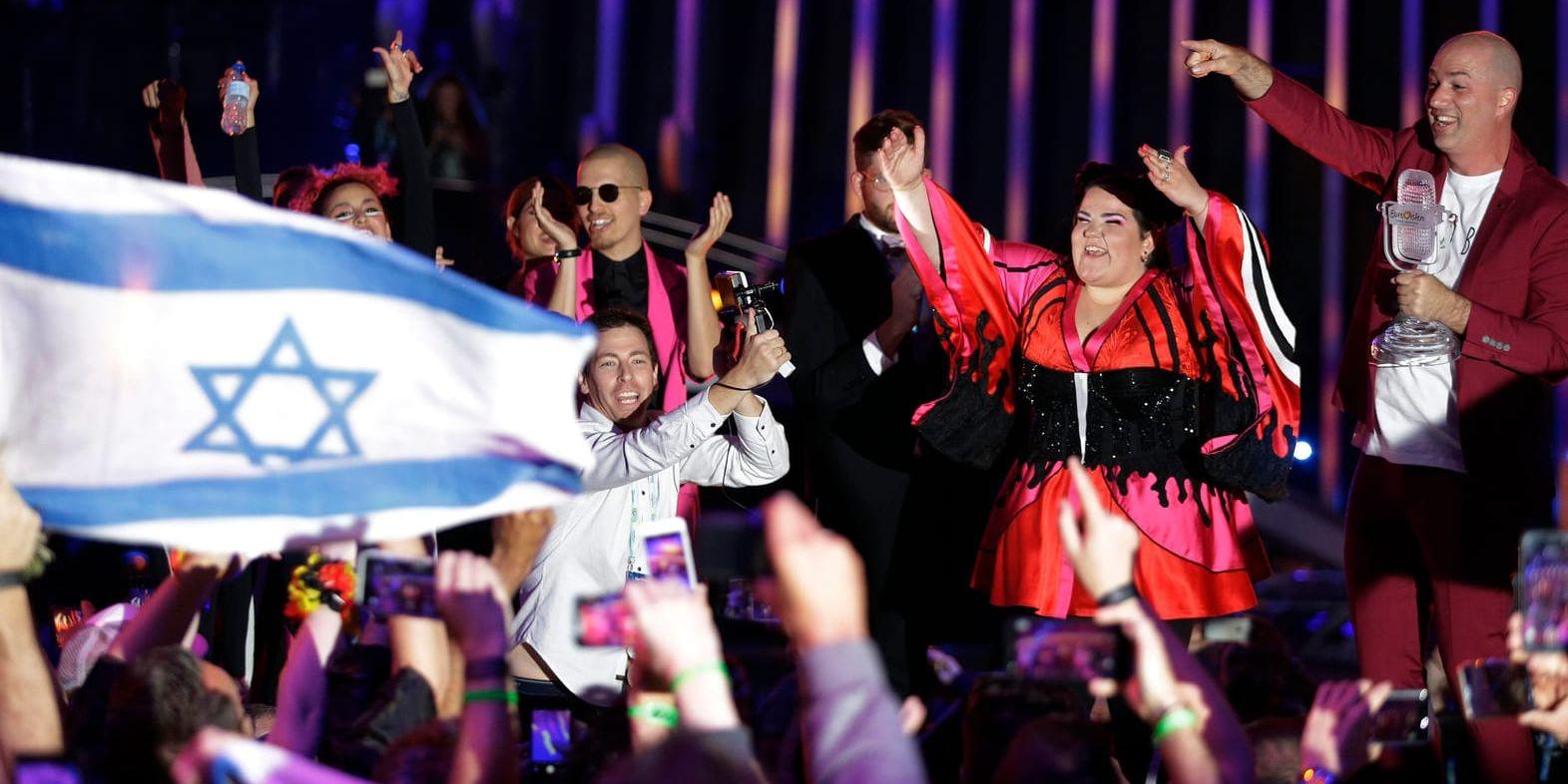 Glädjescener efter att Netta vann Eurovision förra året – anledningen till att Israel nu står som värdland.