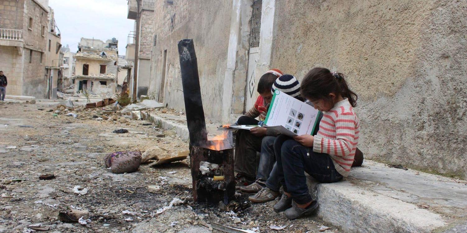 Syriska barn i Aleppo. Arkivbild.