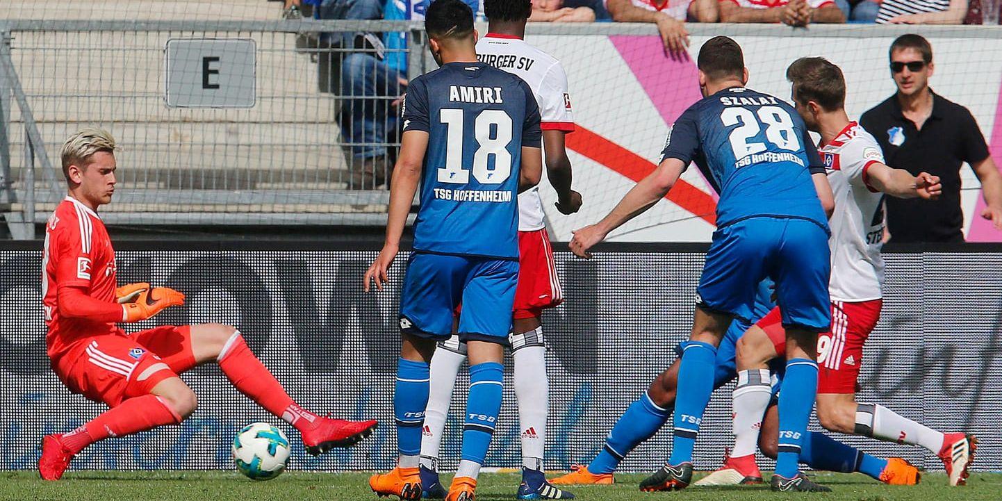 Hoffenheims Serge Gnabry gör 1–0 mot Hamburg.