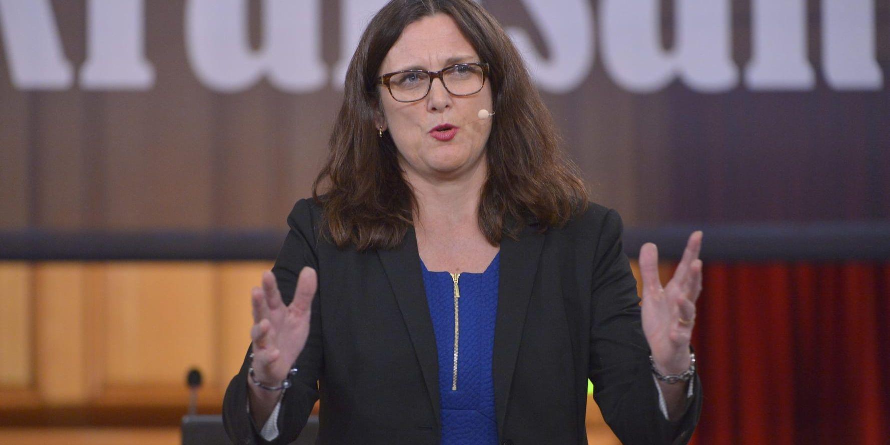 EU-kommissionären Cecilia Malmström leder tullförhandlingarna med USA. Arkivbild.