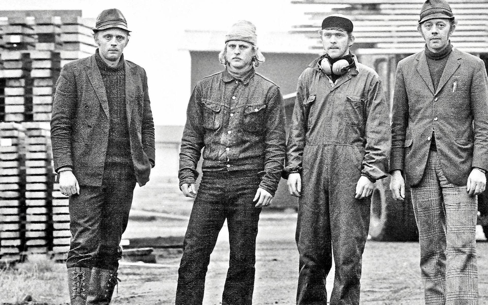 Karl Anderssons söner någon gång på 1970-talet. Från vänster Bernt-Göran, Karl-Eric, Ingemar och Erling Andersson. Bröderna tog successivt över företaget som startades 1946.