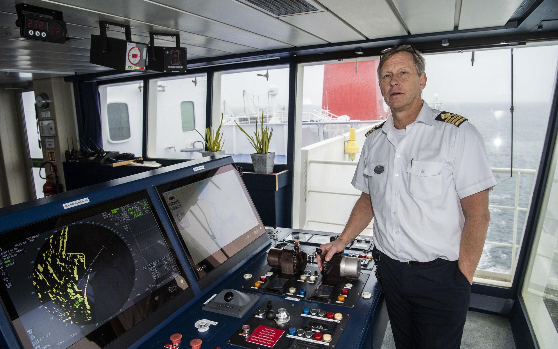 Jan-Erik Alcén har varit befälhavare på Stena Nautica sedan 2000 och lagt till i Varbergs och Grenå hamnar ett otal gånger. 