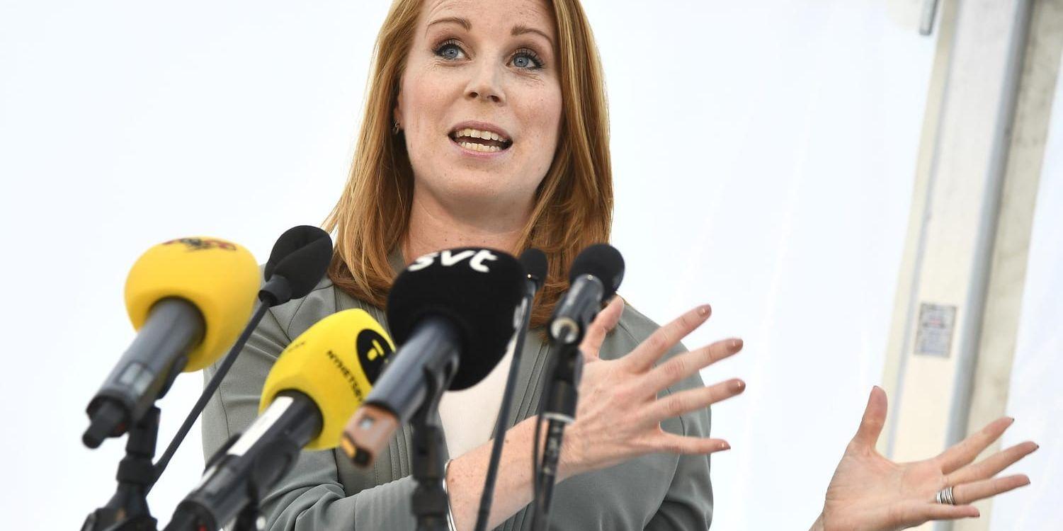 Centerpartiets ledare Annie Lööf anser att frågan om ordförandeposter till SD i utskotten inte längre är aktuell. Arkivbild.