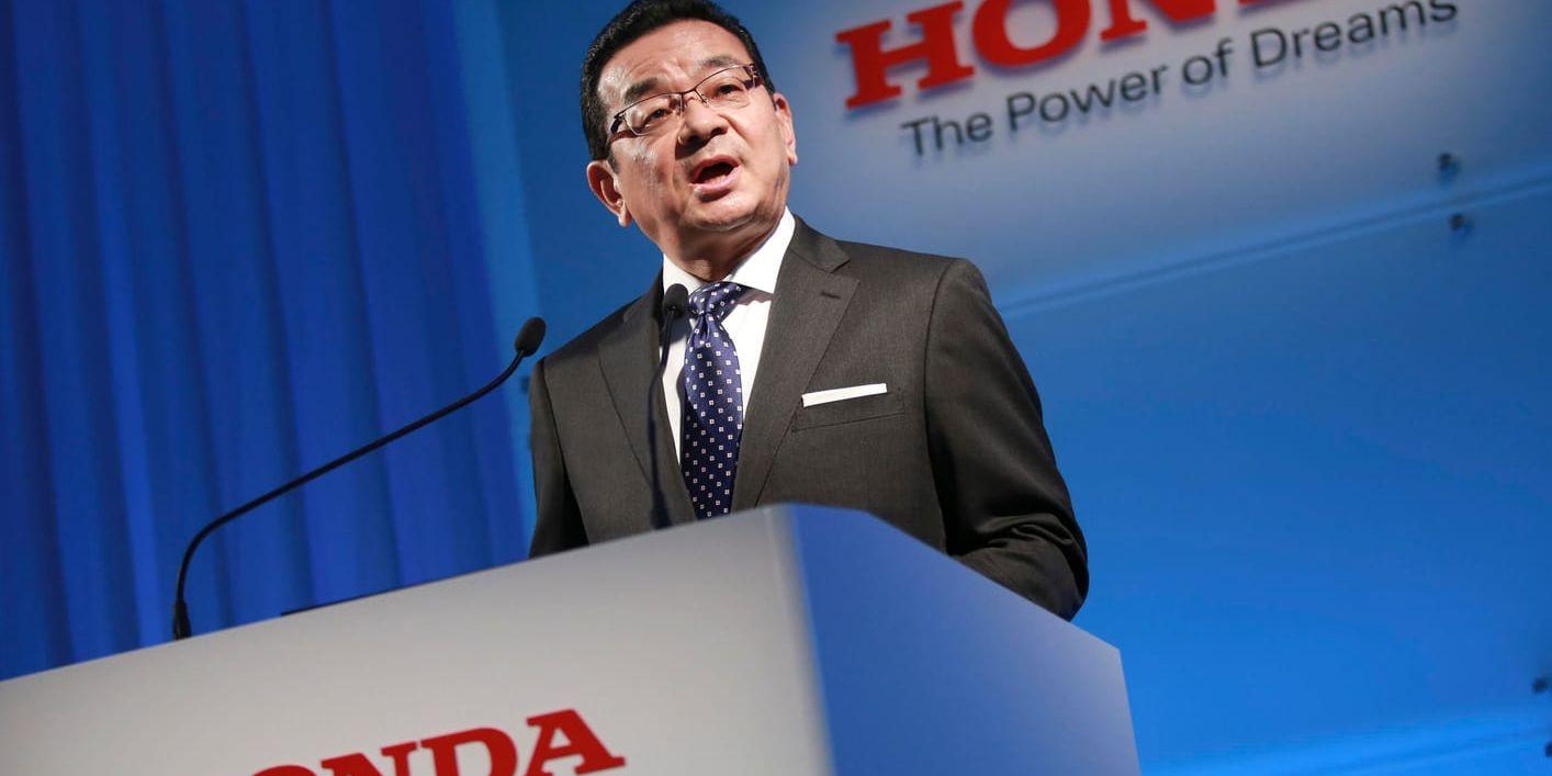 Hondas koncernchef Takahiro Hachigo väntas bekräfta fabriksnedläggningar i Storbritannien. Arkivbild