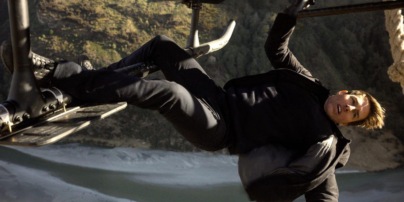 Tom Cruise vägrar ge upp rollen som IMF-agenten Ehtan Hunt. "Mission: Impossible – fallout" är den sjätte filmen i serien som pågått i 22 år. Pressbild.