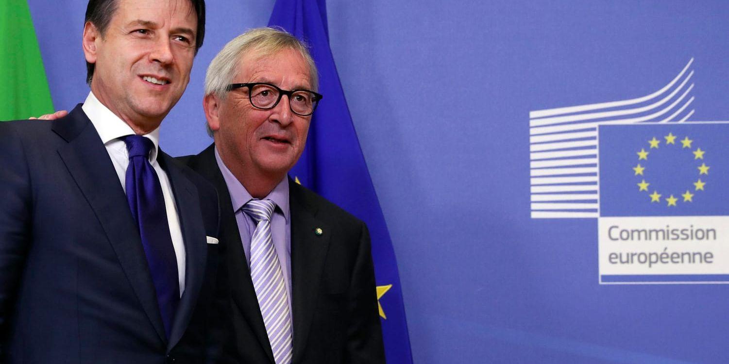 Italiens premiärminister Giuseppe Conte träffade EU-kommissionens ordförande Jean-Claude Juncker i Bryssel på onsdagen.