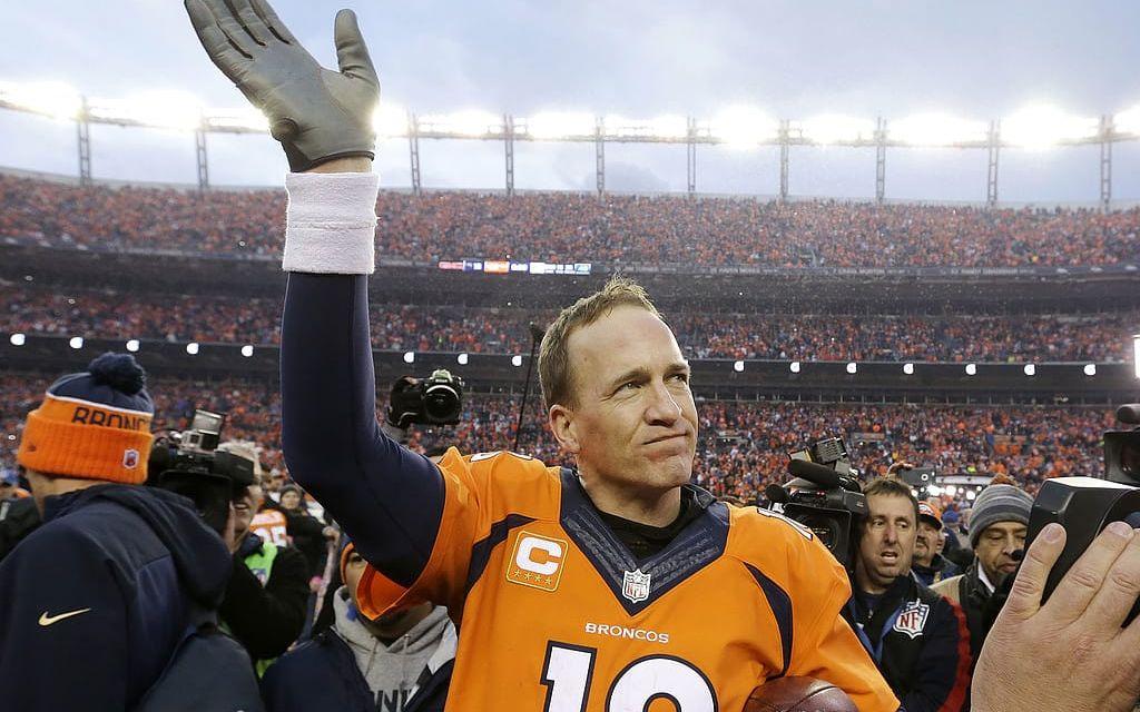 80. NFL-proffset Peyton Manning: 34 miljoner amerikanska dollar. Ses som en av NFL:s bästa spelare genom tiderna, men ska snart gå i pension. Foto: TT.