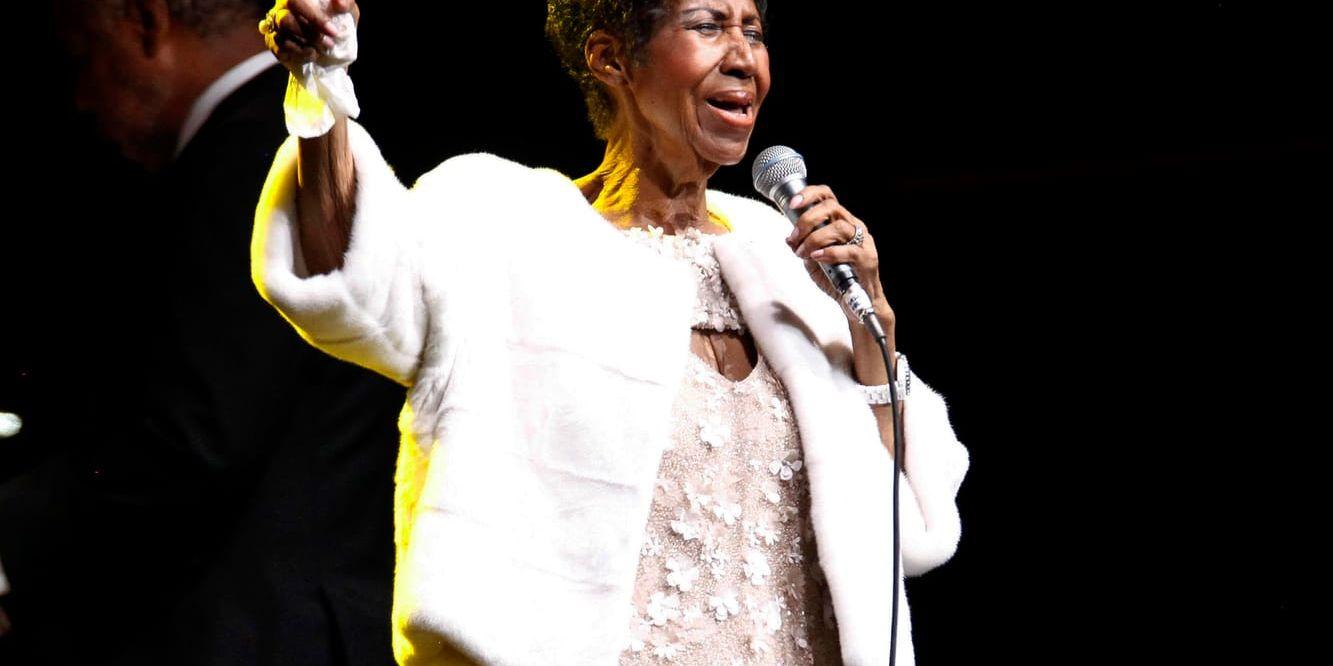 Aretha Franklin sjöng för sjukvård. Arkivbild.