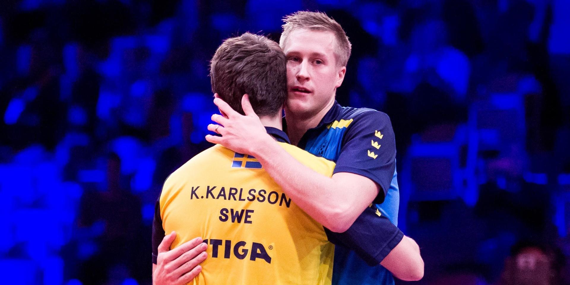 Mattias Falck slog Halmstad BTK-kompisen Kristian Karlsson i åttondelsfinalen av WTT-tävlingen i Qatar och är klar för kvartsfinal. Arkivbild.
