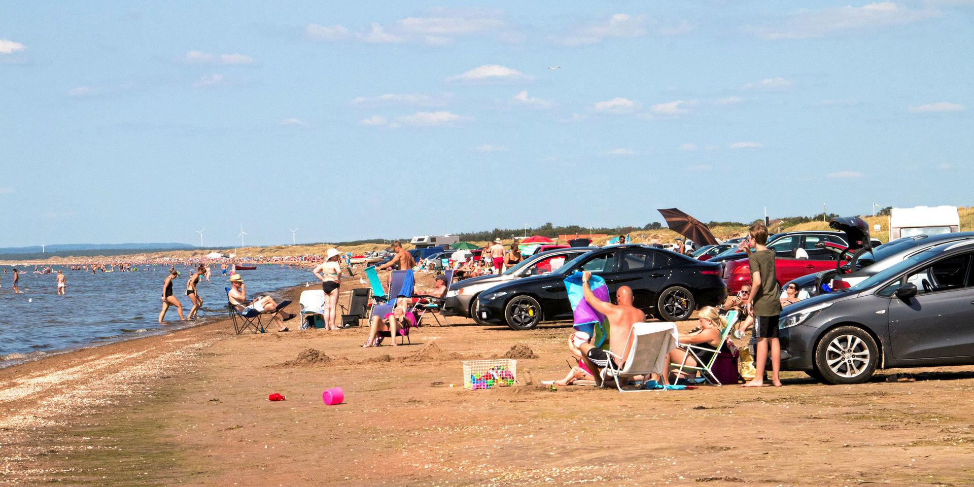 Strandparkering bilstrand strandtrafik Mellbystrand stranden 2019
