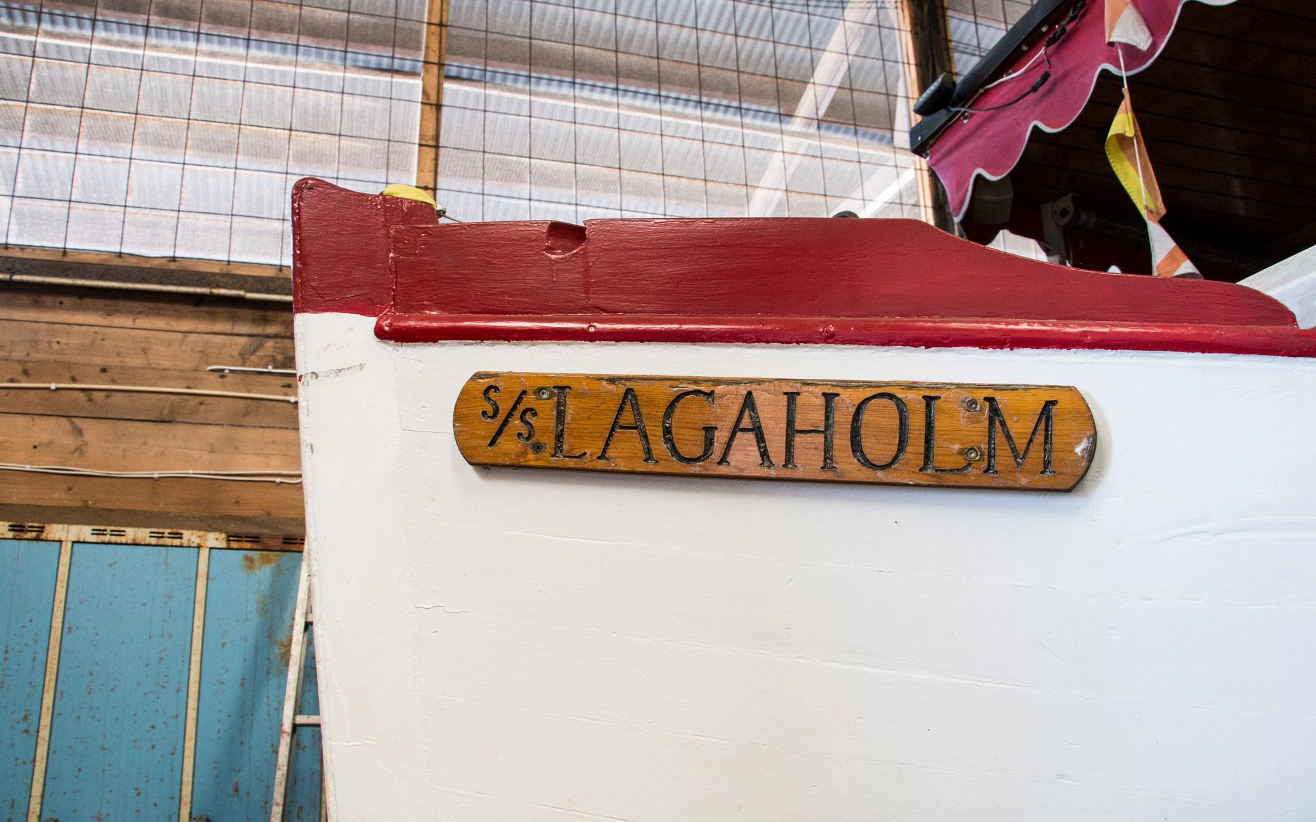 S/S Lagaholm har funnits i Laholm sedan 1985. Tidigare hette den S/S Sofiero.