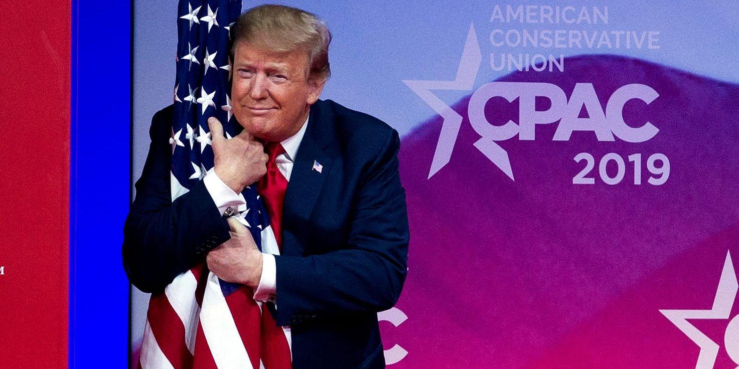Donald Trump på CPAC-konferensen utanför Washington DC i USA.
