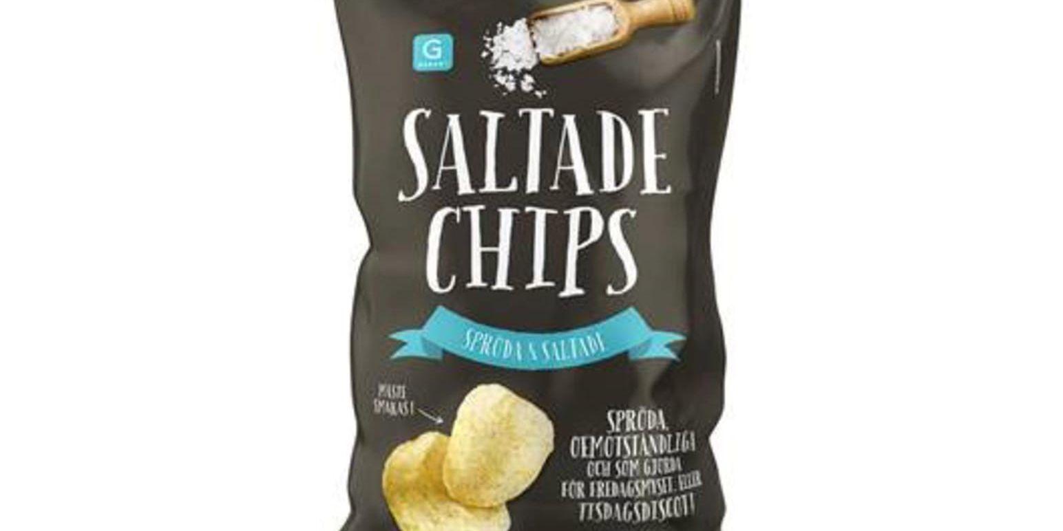 Garants "Saltade chips"-påsar packades med andra sorts chips.