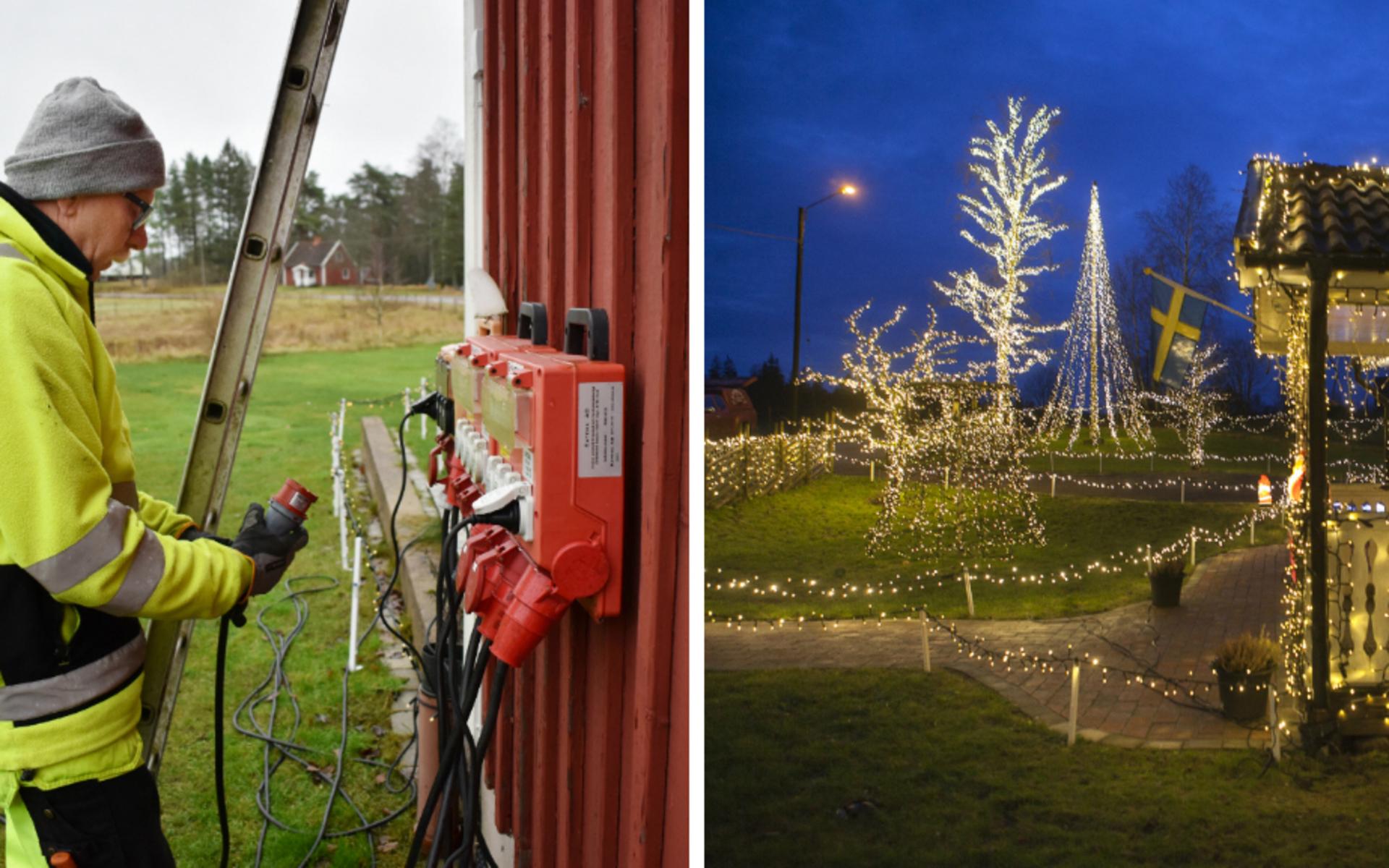 Kjell Runemyr är inte som andra när det kommer till julbelysning. Han nöjer sig inte med ett ljusnät här och där, utan har pyntat hela sitt hus och sin trädgård med 180 000 lampor.