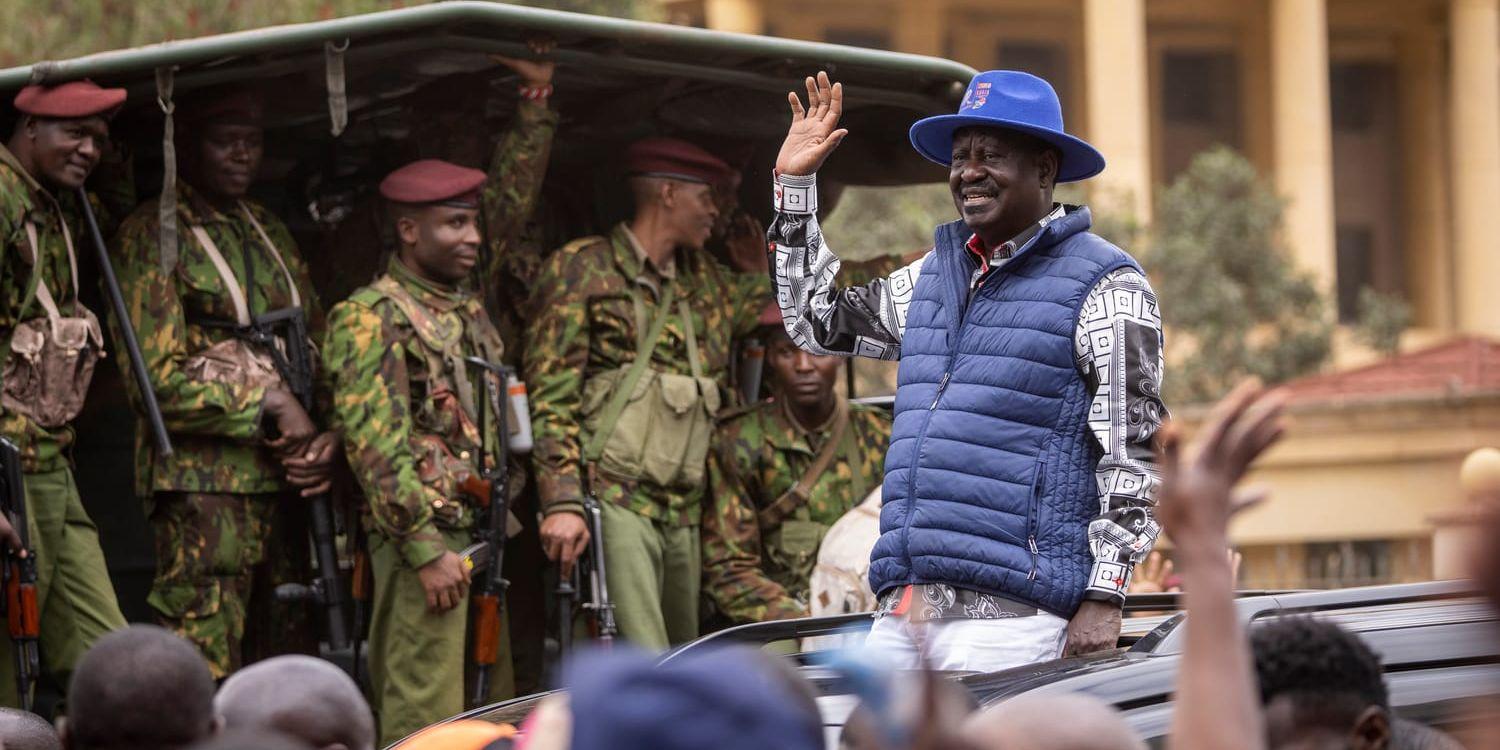 Oppositionsledaren Raila Odinga i Nairobi i augusti. Arkivbild.
