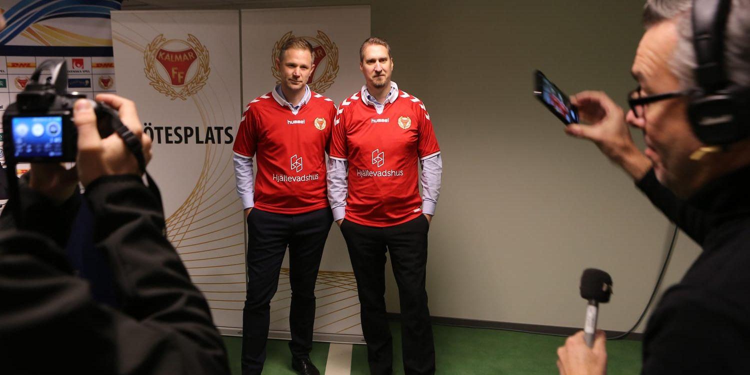 Kalmar FF:s nya tränarduo, Magnus Pehrsson och den assisterande Jesper Norberg.