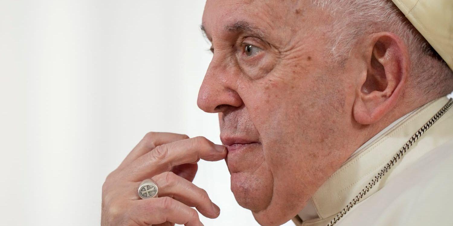 Påve Franciskus under intervjun med nyhetsbyrån AP i Vatikanen den 24 januari.