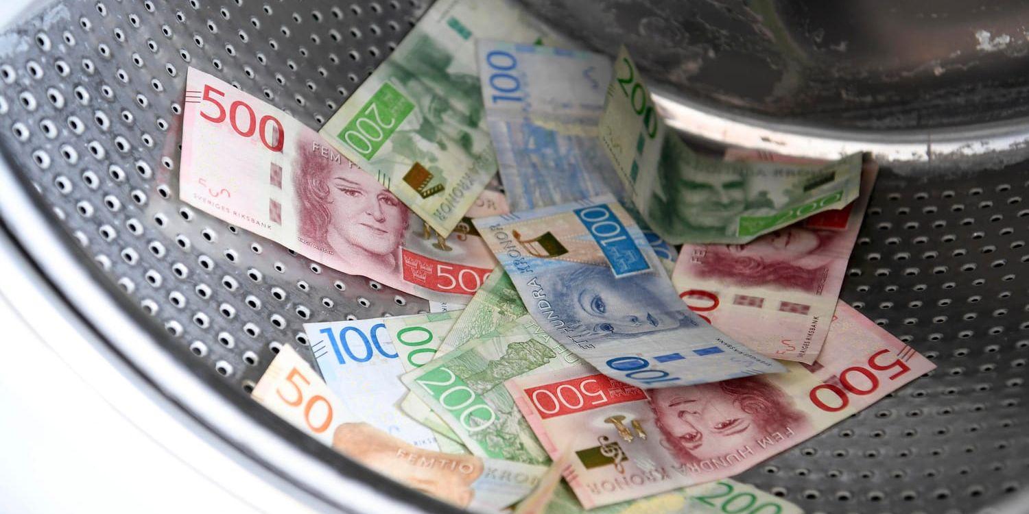 Anställda på Riksbanken kunde plocka ur sedlar, som registrerats som makulerade, med pincett. Arkivbild.