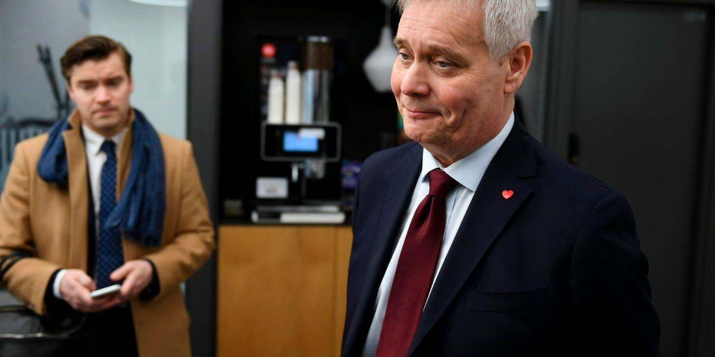 Socialdemokraternas ledare Antti Rinne i samband med valet i april.