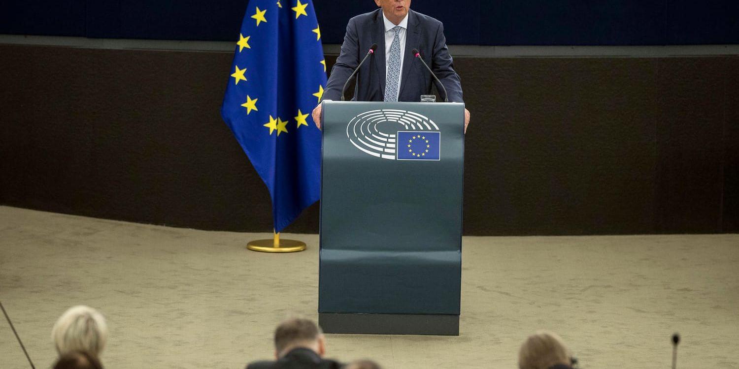 EU-kommissionens ordförande Jean-Claude Juncker håller tal inför EU-parlamentet i Strasbourg.