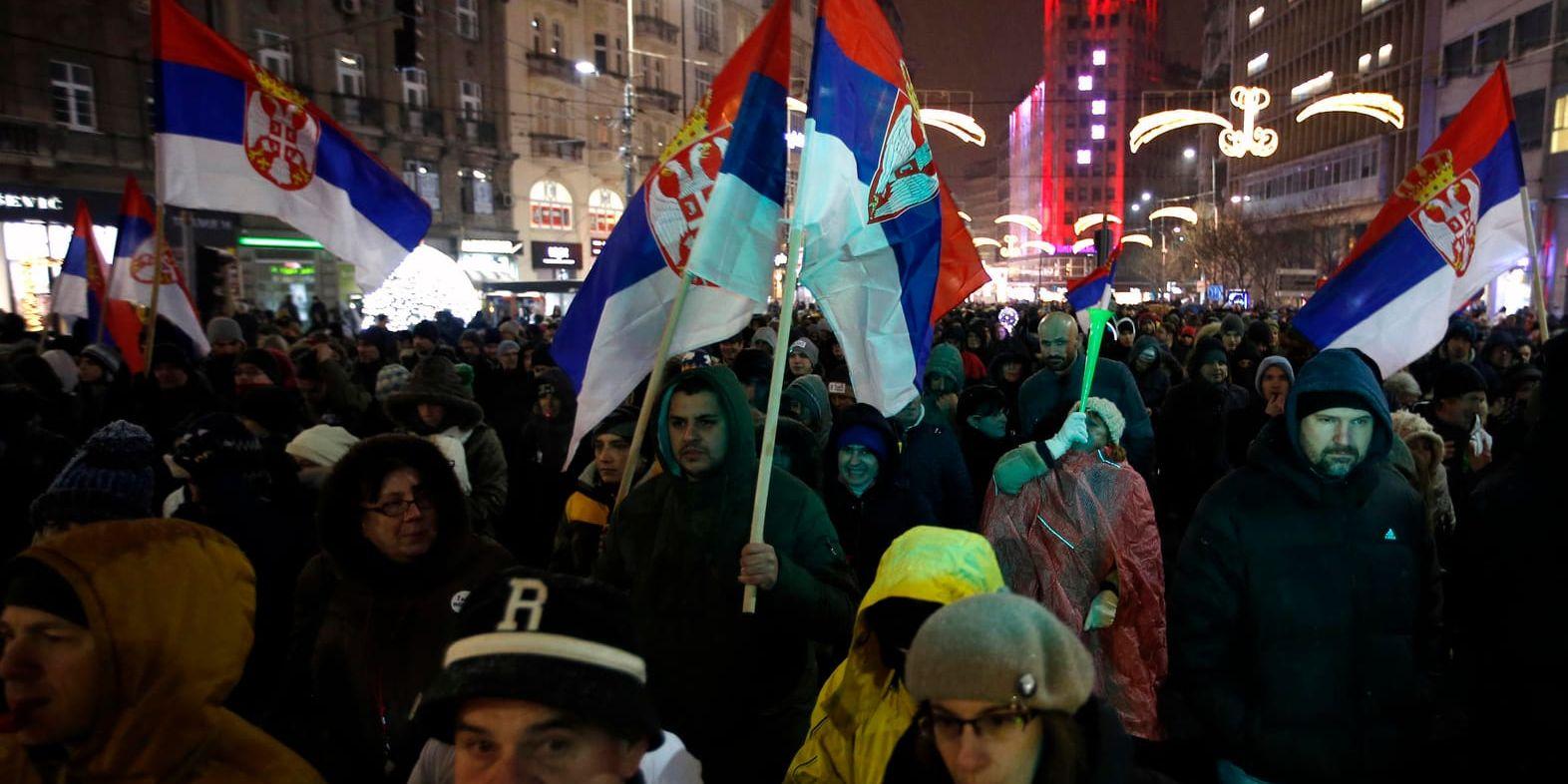 Protester i Belgrad för femte helgen i rad.