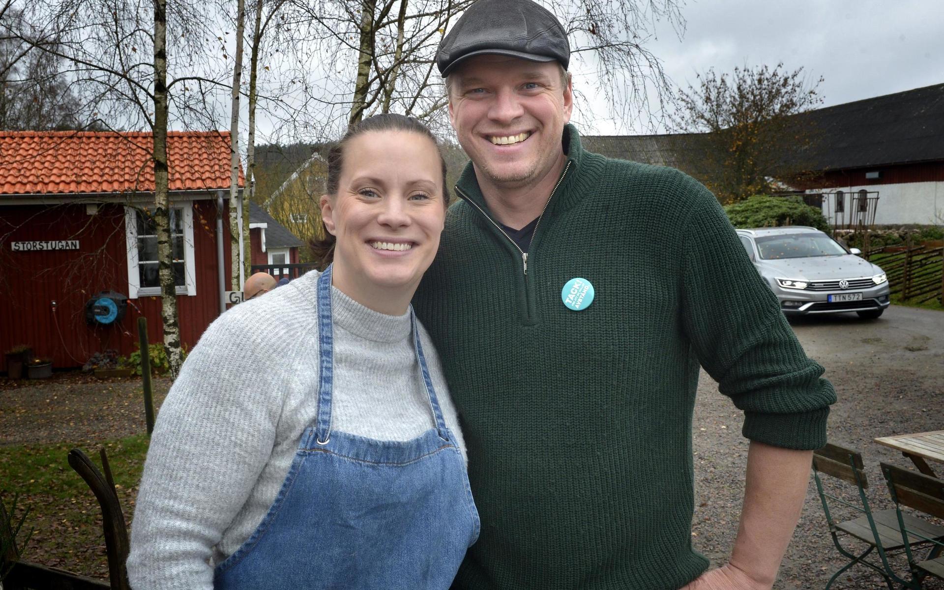 Jannike och Richard Näslin äger Gunnagården, som hade öppet hela höstlovet med diverse aktiviteter.