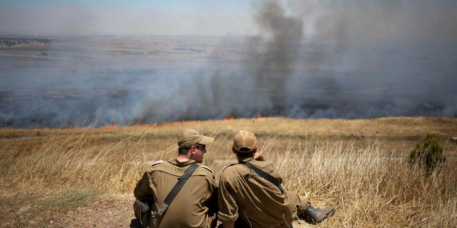 Israeliska soldater på Golanhöjderna 2013. Arkivbild.