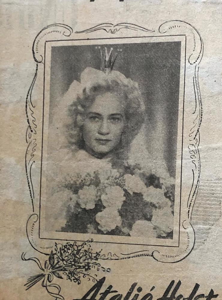 Sonja som brud i september 1943.