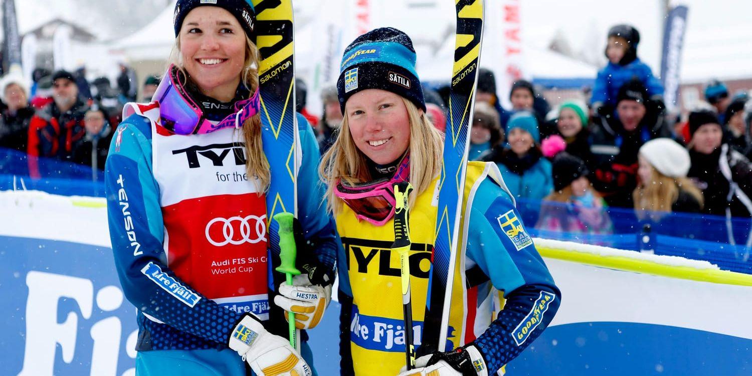 Skicrosslandslaget är tillbaka i Innichen, där Anna Holmlunds liv förändrades för alltid. Sandra Näslund (till höger) tänker på sin lagkamrat. Arkivbild.