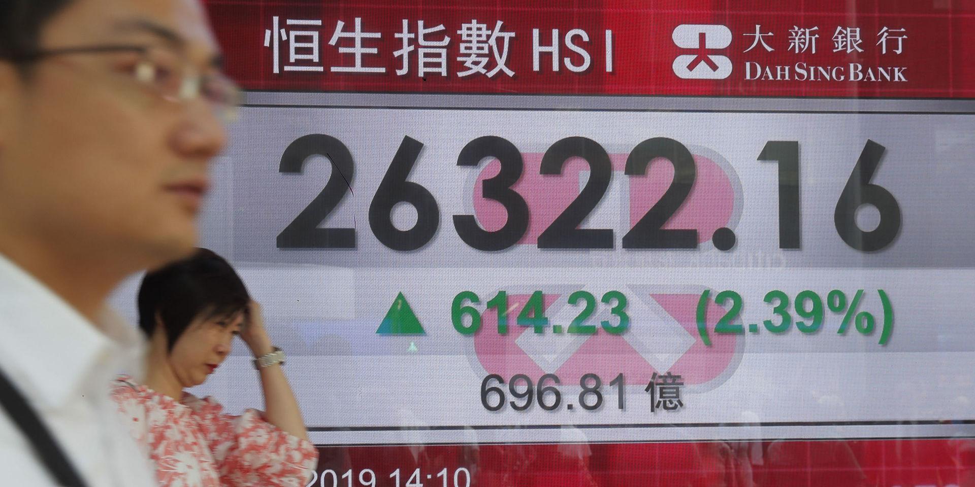 Positiv inledning på börserna i Kina. Arkivbild. 